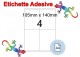 Etichette adesive A4 105 x 140 mm 4 etichette per pagina 100 Fogli