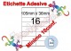 Etichette adesive A4 105 x 36 mm 16 etichette per pag. 100 Fogli (min. 10conf)