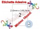 Etichette adesive A4 210 x 148,5 mm 2 etichette per pag. 100 Fogli (min. 10conf)