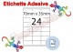 Etichette adesive A4 70 x 35 mm 24 etichette per pagina 100 Fogli