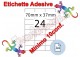 Etichette adesive A4 70 x 37 mm 24 etichette per pag. 100 Fogli (min. 10conf)